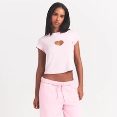 WORN IN JERSEY BABY HEART T-SHIRT | BABY PINK