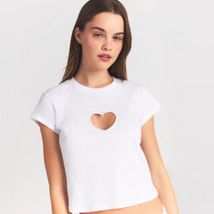 WORN IN JERSEY BABY HEART T-SHIRT | SNOW